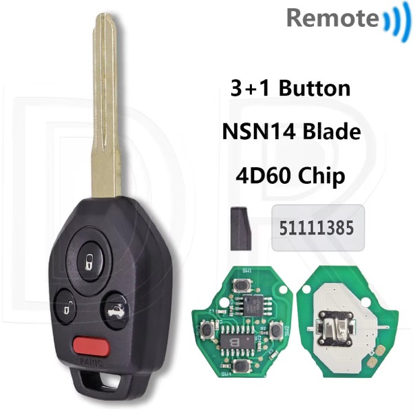 2011-2014 Subaru Tribeca / 4-Button Remote Head Key / CWTWB1U811 / DA34 / 4D 62 Chip (AFTERMARKET)